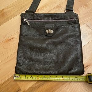 Pebbled leather crossbody bag